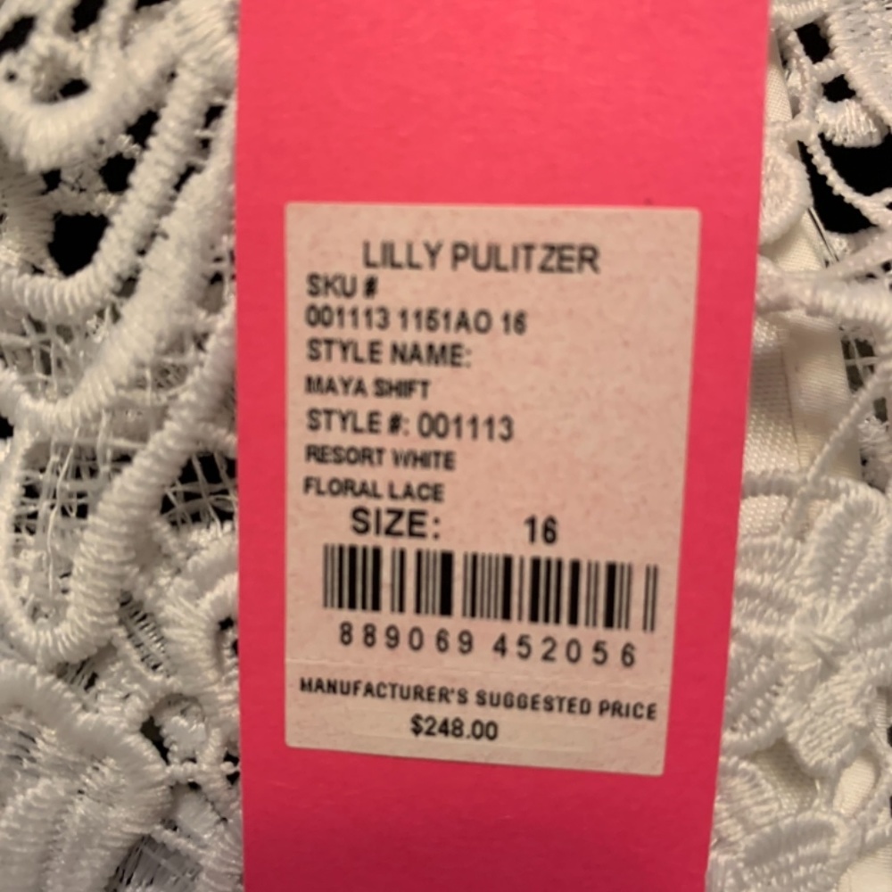 NWT Lilly Pulitzer White Lace Cap-Sleeve Sheath Dress - Picture 2 of 5